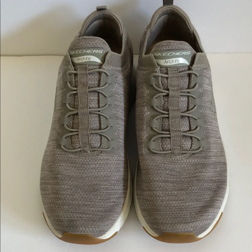Skechers Arch Fit Men's Slip-On Sneakers in Taupe Gray